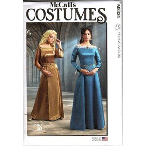 McCall's M8424 Misses 16 to 24 Medieval Dresses Costume Uncut Sewing Pattern